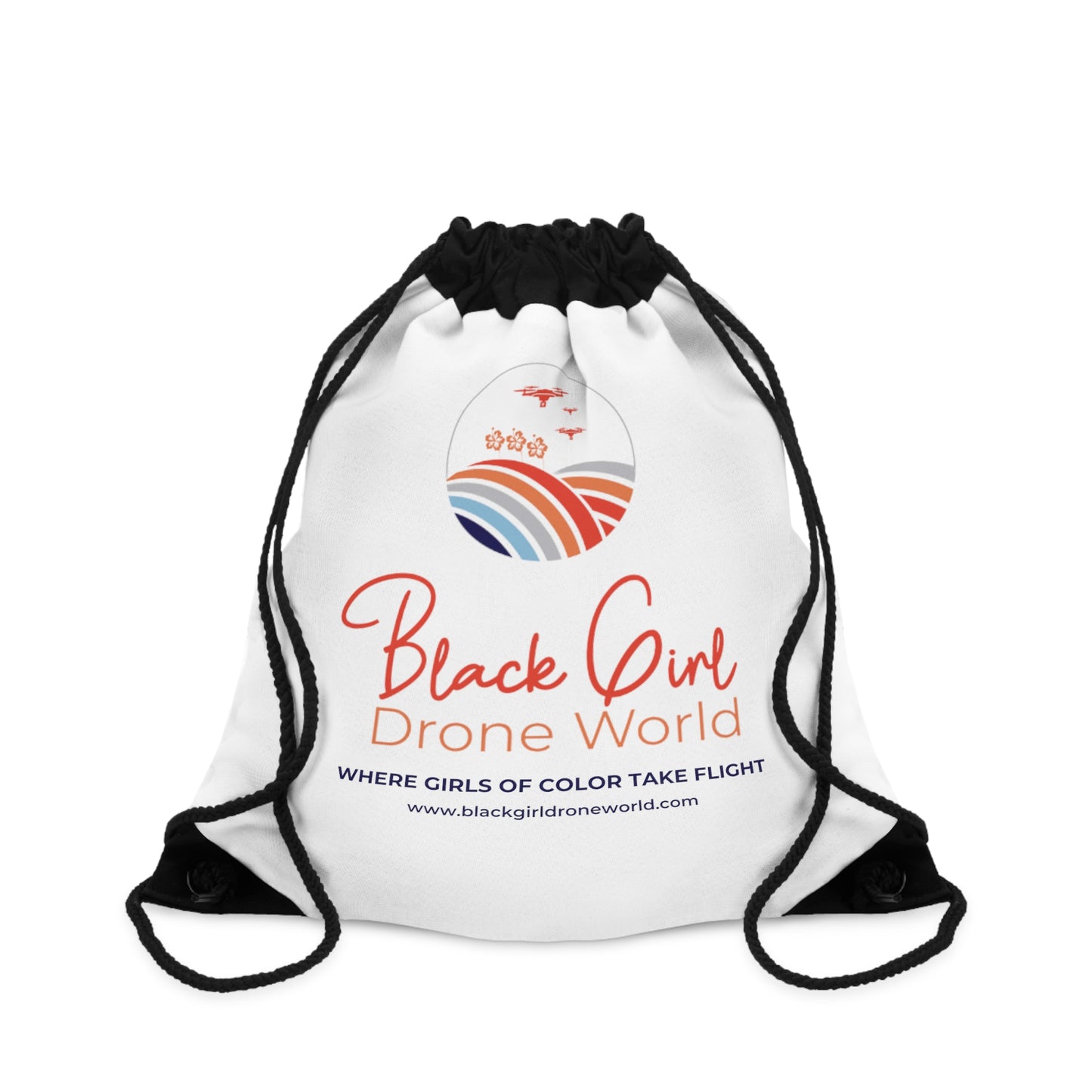 Winning Combo White Drawstring Bag