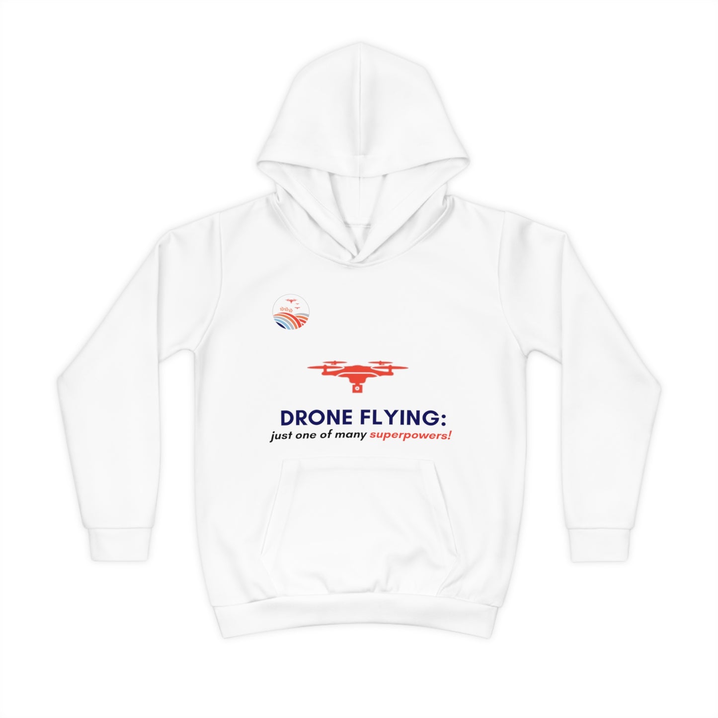 Superpowers Drone Kids Hoodie (White)