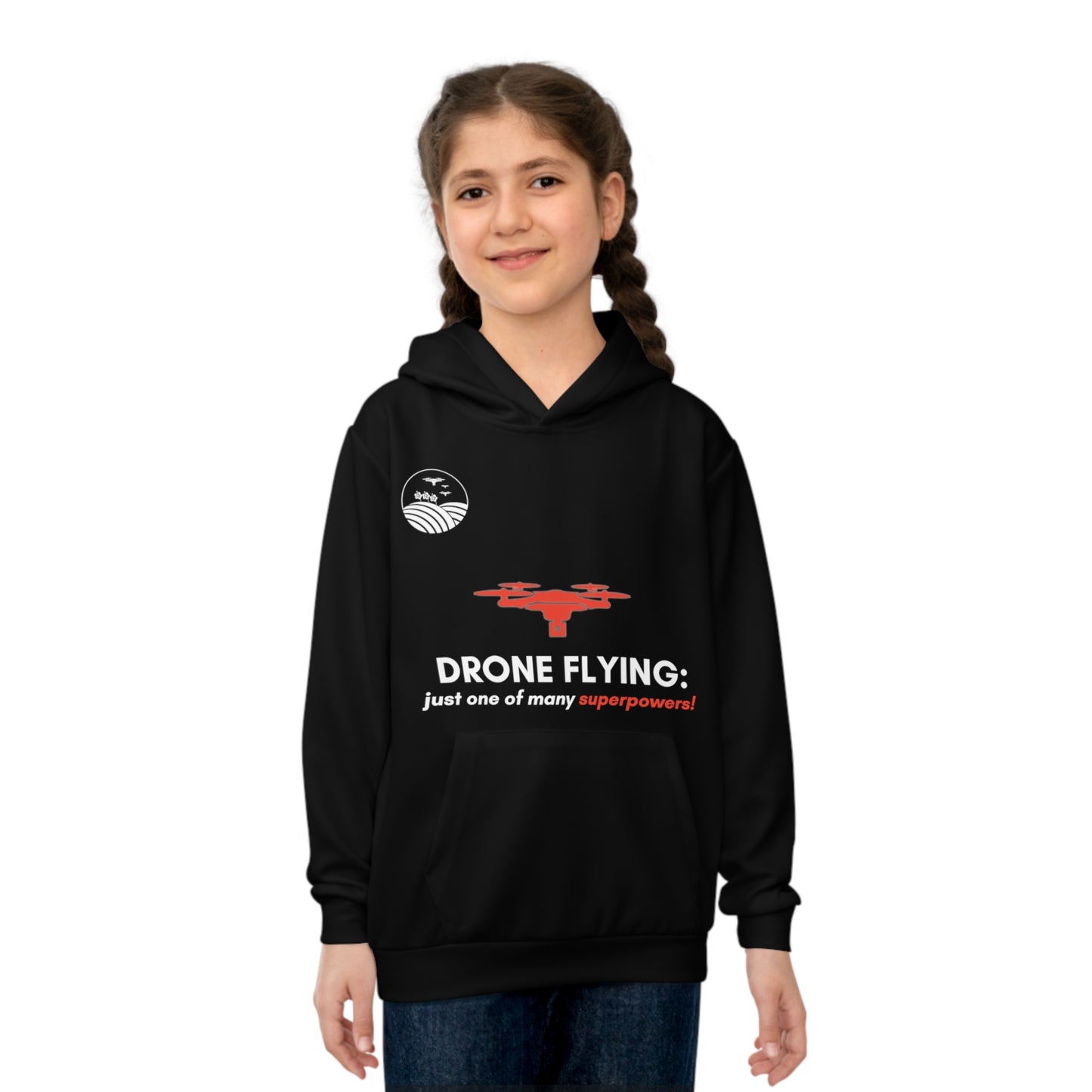 Superpowers Drone Kids Hoodie (Black)