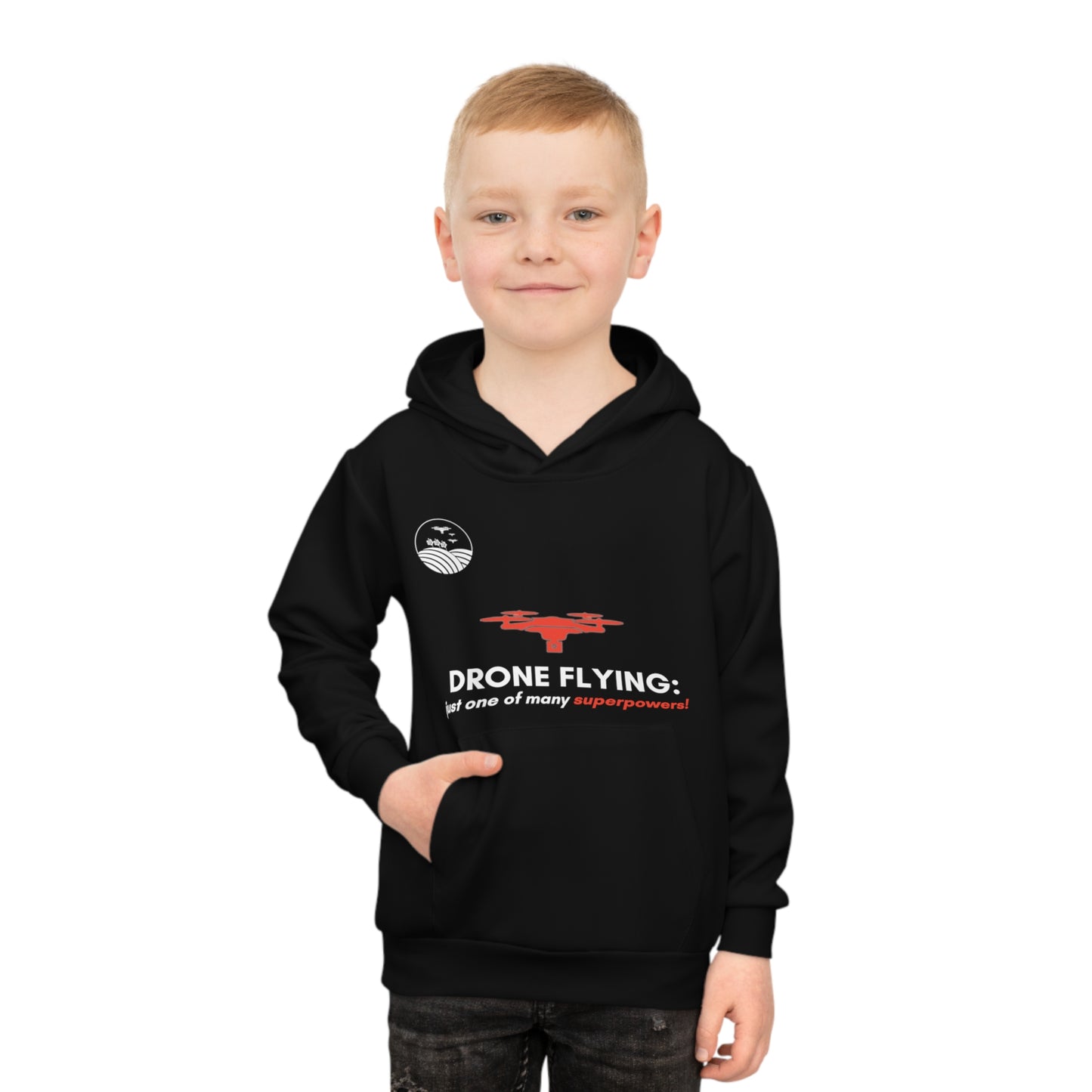Superpowers Drone Kids Hoodie (Black)