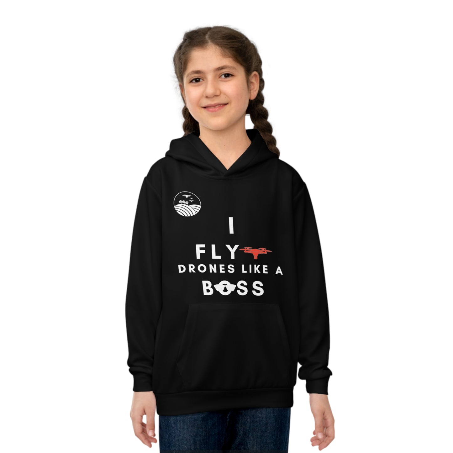 Flyin' Like a Boss Kids Hoodie (Black)