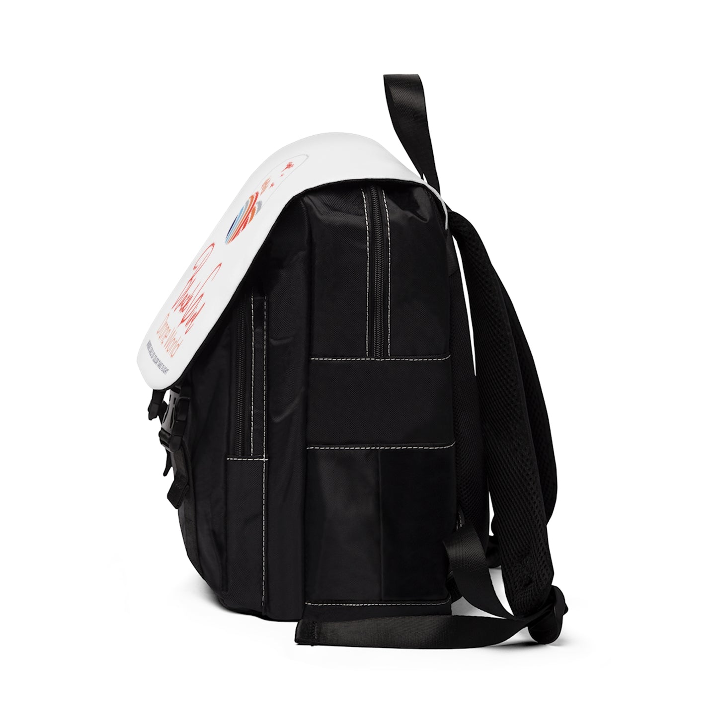 BGDW White Unisex Casual Shoulder Backpack