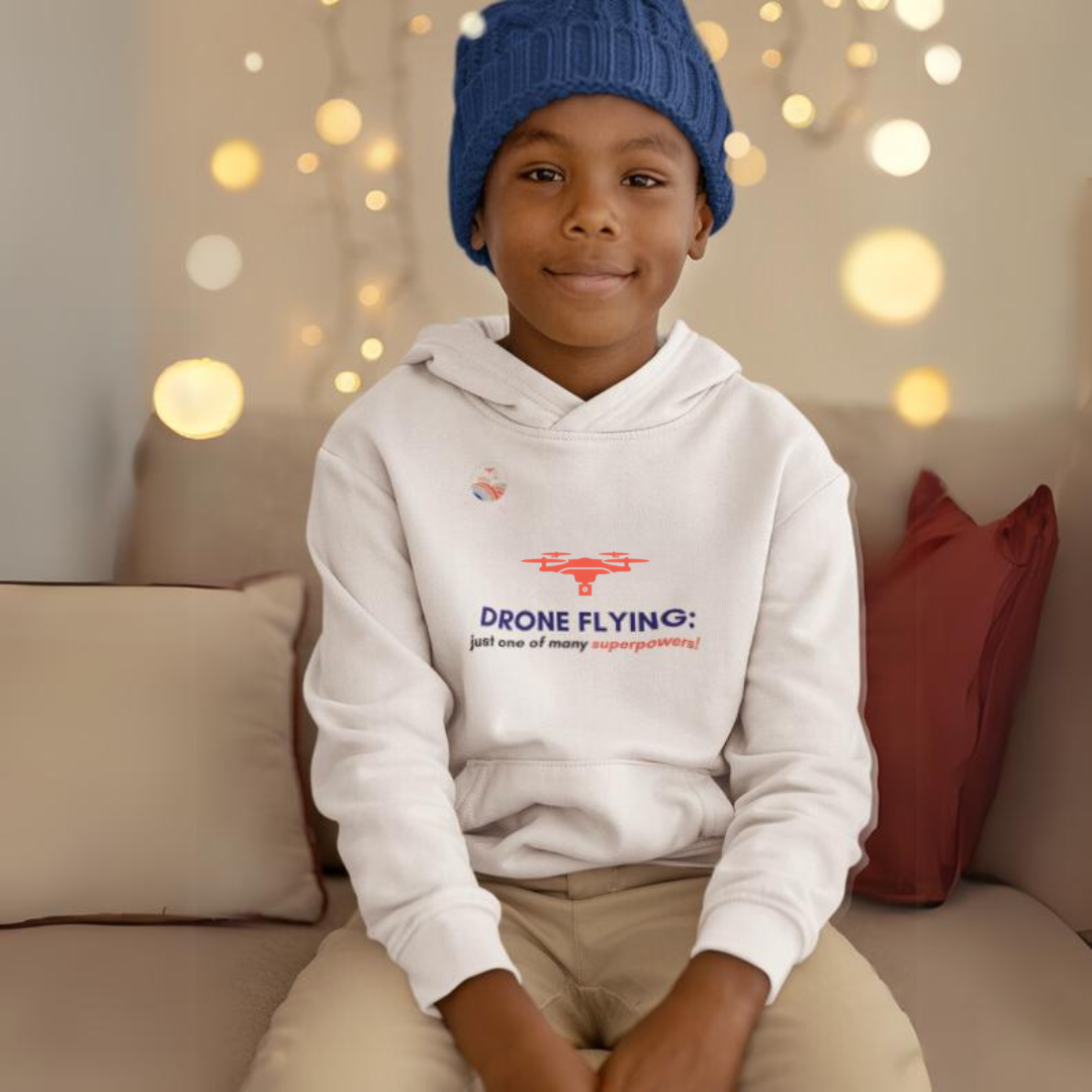 Superpowers Drone Kids Hoodie (White)