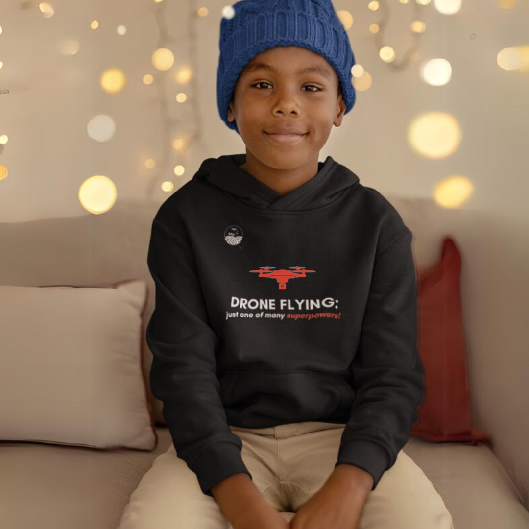 Superpowers Drone Kids Hoodie (Black)
