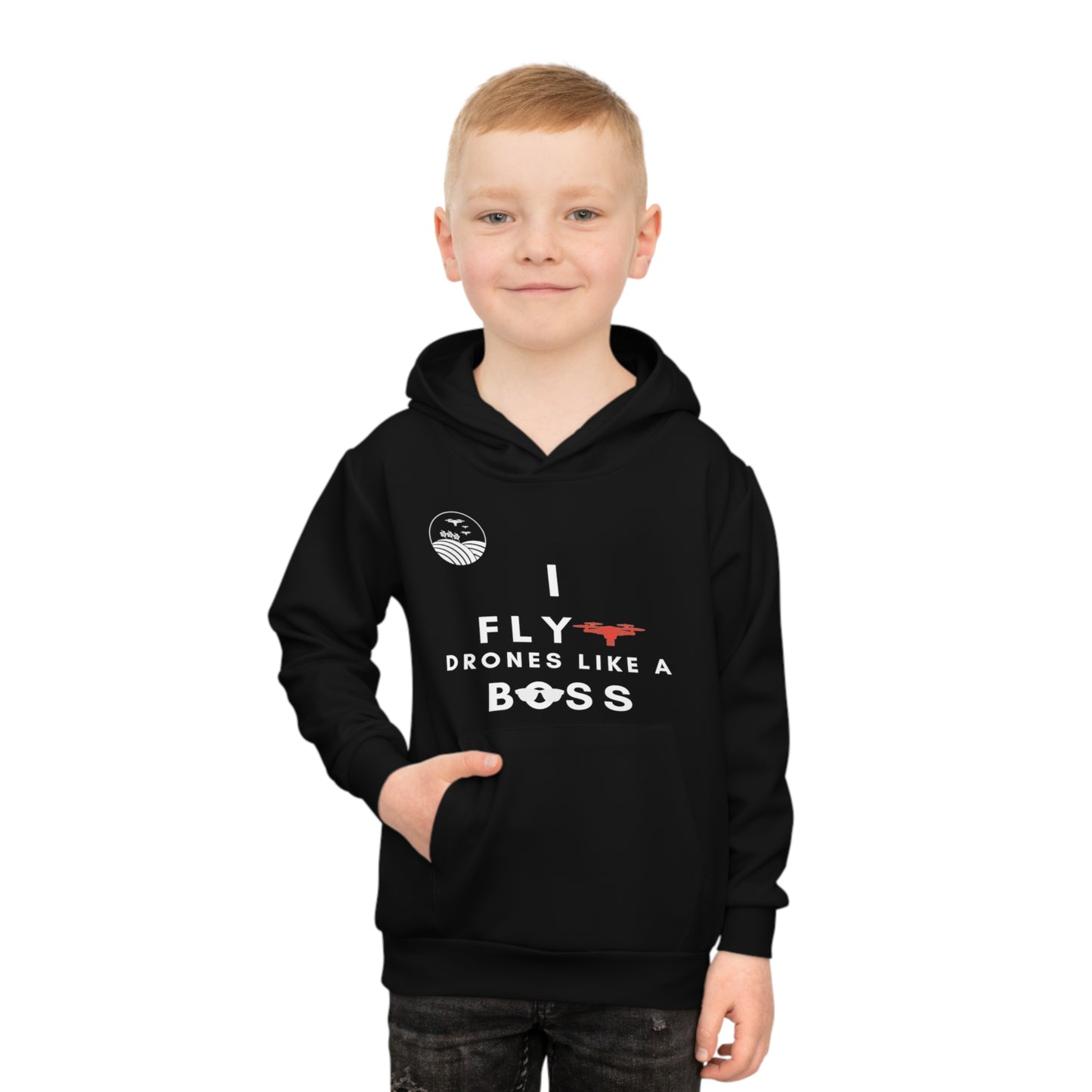 Flyin' Like a Boss Kids Hoodie (Black)