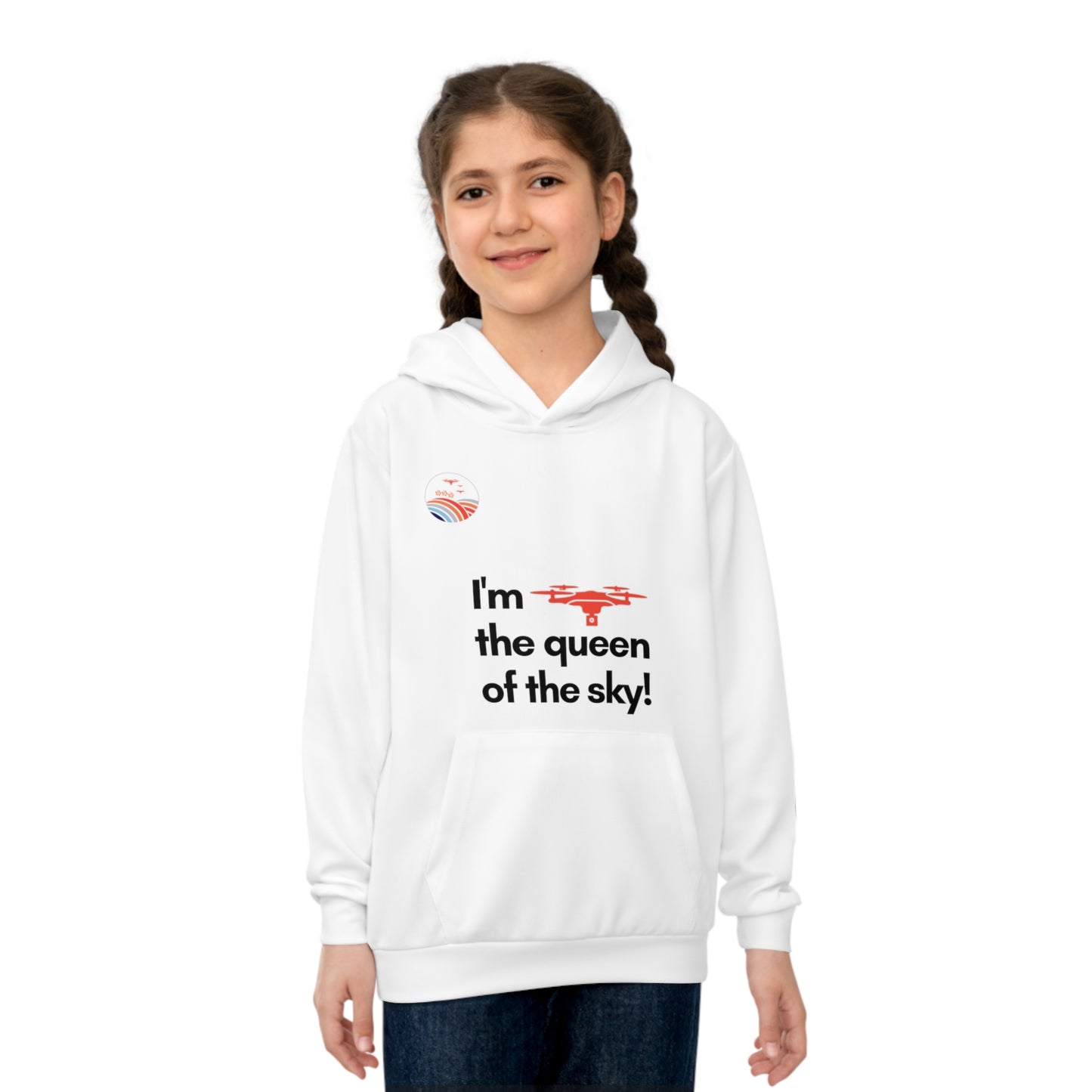 Sky Queen Kids Hoodie (White)