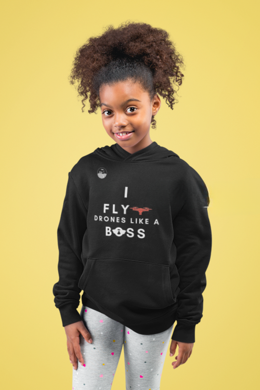 Flyin' Like a Boss Kids Hoodie (Black)